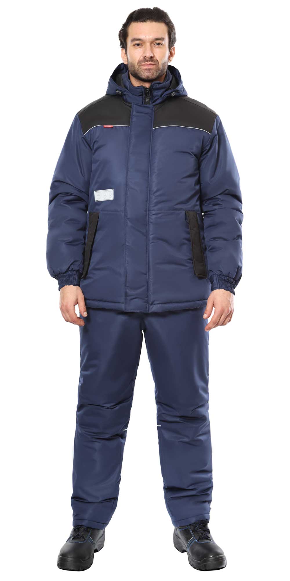 Костюм СИРИУС-КОМФОРТ зимний, куртка, брюки, синий с чёрным Костюм СИРИУС-КОМФОРТ зимний, куртка, брюки, синий с чёрным