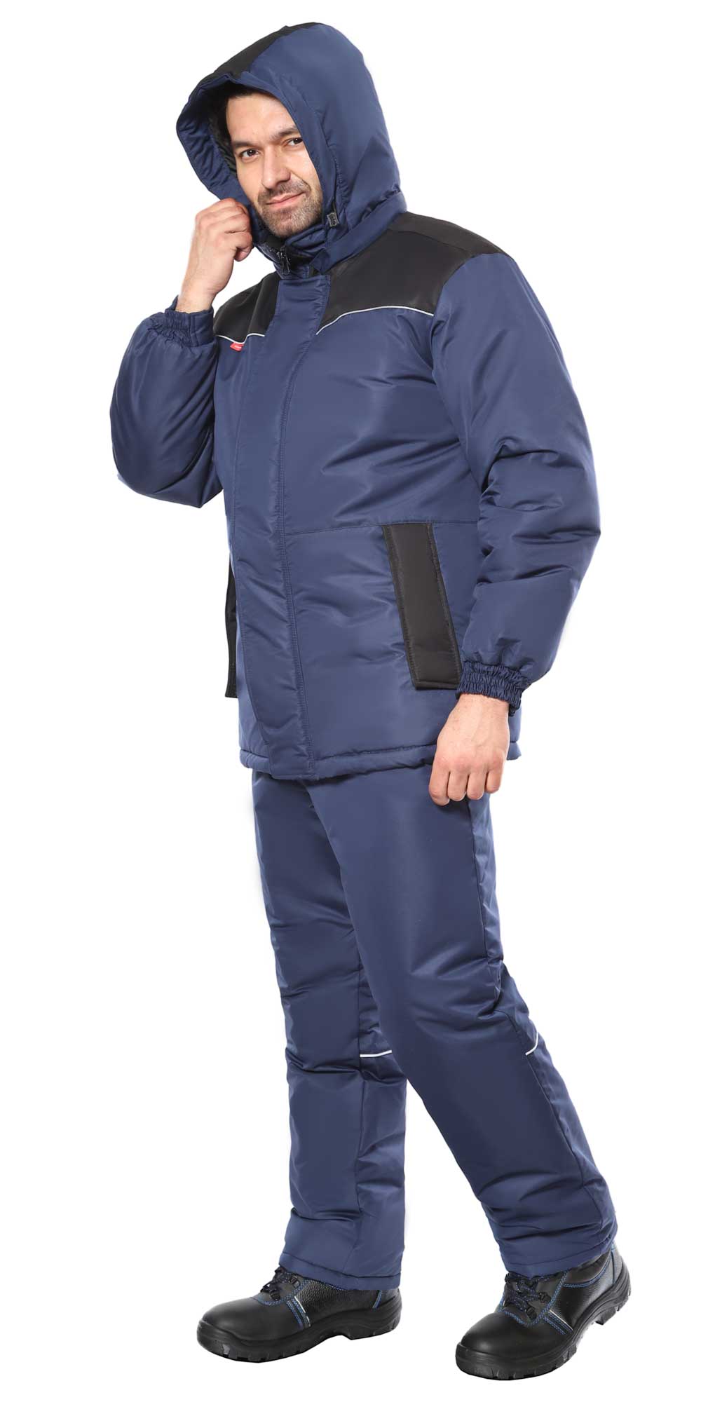 Костюм СИРИУС-КОМФОРТ зимний, куртка, брюки, синий с чёрным Костюм СИРИУС-КОМФОРТ зимний, куртка, брюки, синий с чёрным