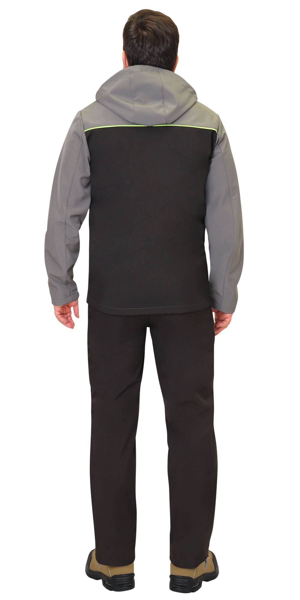 Куртка Спринтер Софт удлиненная, черная с серым