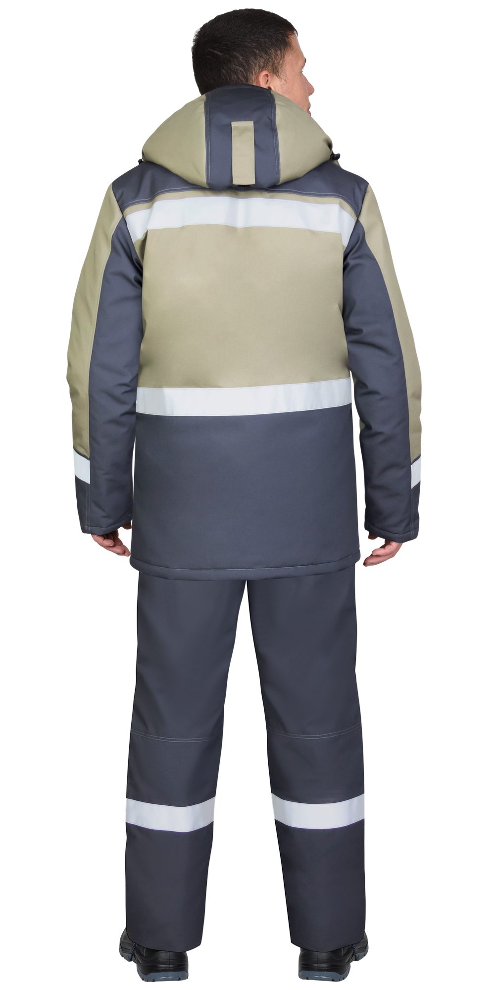 Костюм СИРИУС-ПАРИТЕТ зимний, куртка дл., брюки, тёмно-серый со светло-оливковым и СОП Костюм СИРИУС-ПАРИТЕТ зимний, куртка дл., брюки, тёмно-серый со светло-оливковым и СОП