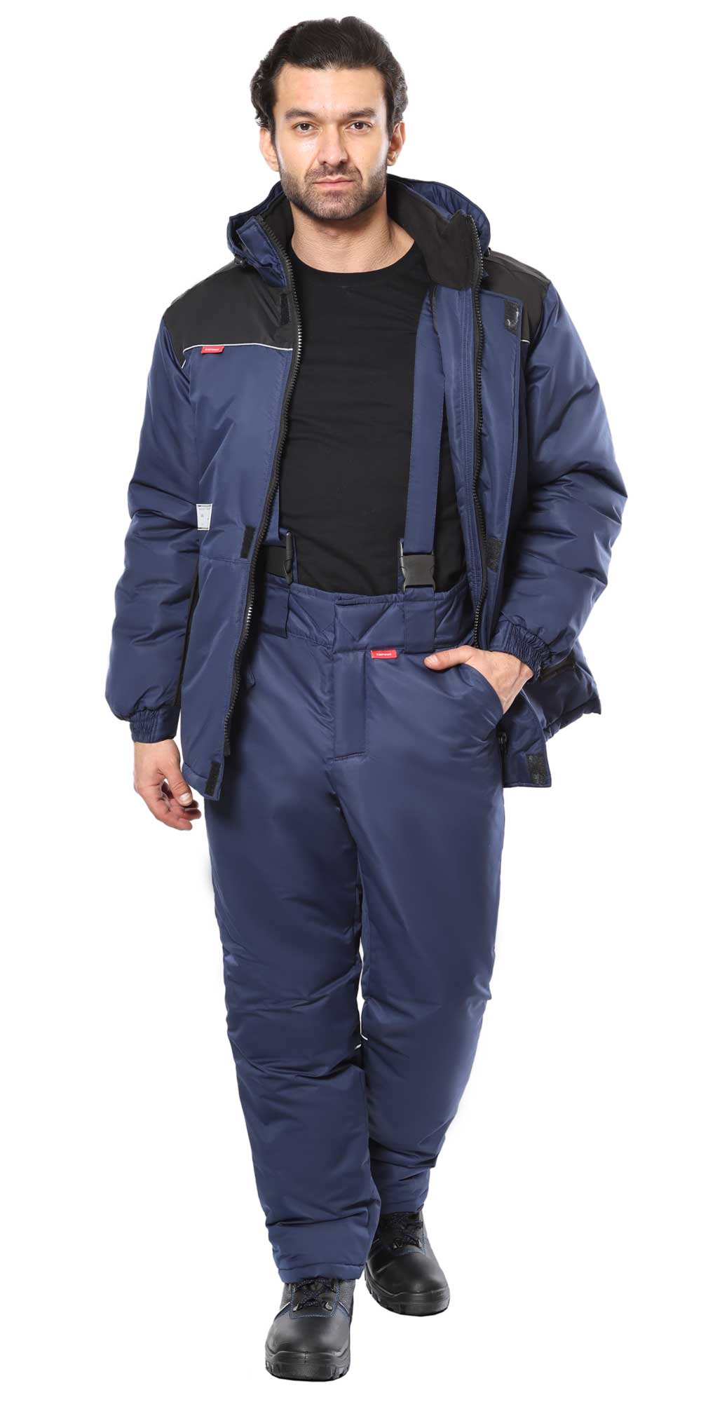 Костюм СИРИУС-КОМФОРТ зимний, куртка, брюки, синий с чёрным Костюм СИРИУС-КОМФОРТ зимний, куртка, брюки, синий с чёрным