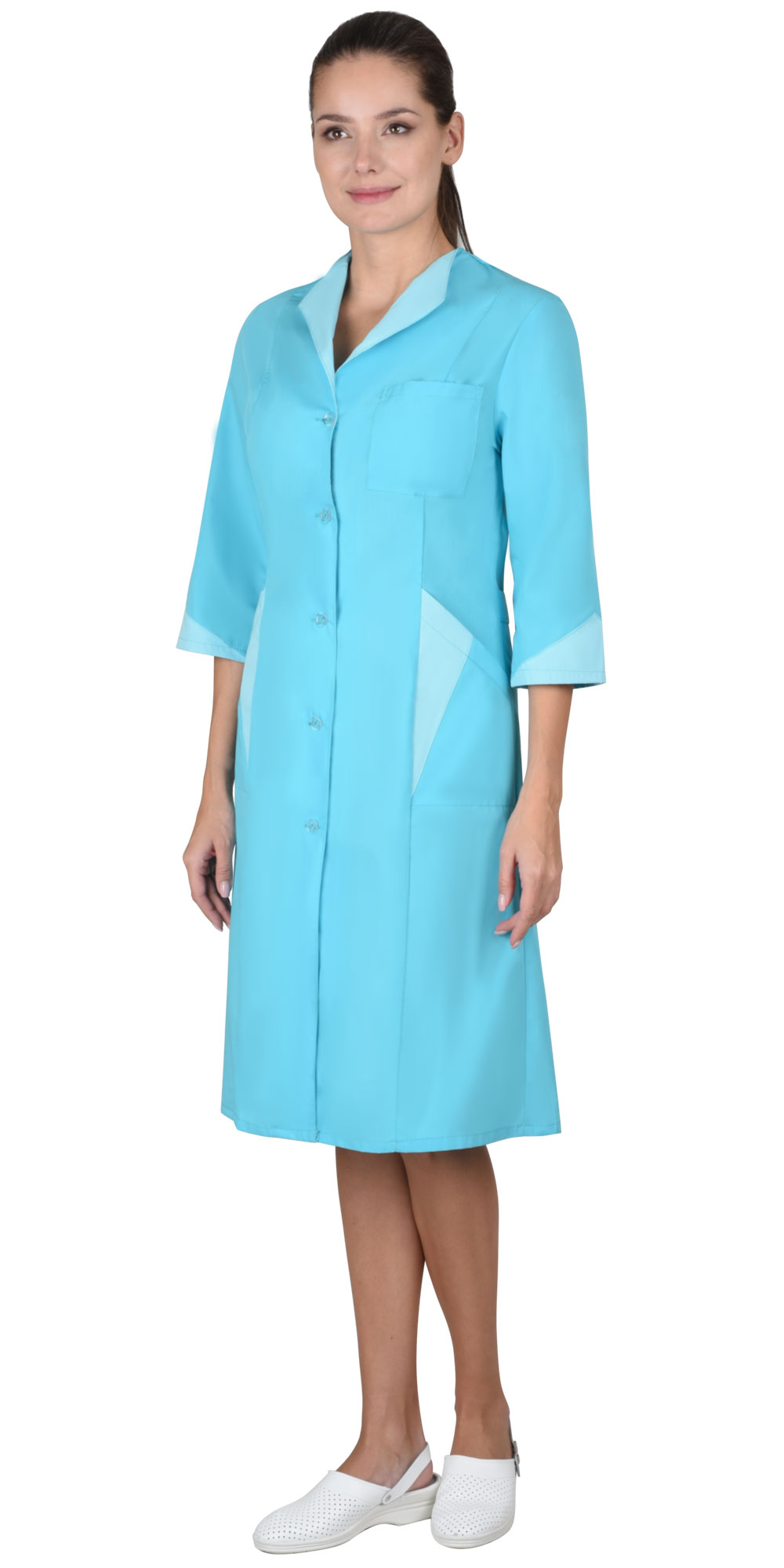 Халат СИРИУС-МАРЛЕН женский бирюзовый со светло-бирюзовым Халат СИРИУС-МАРЛЕН женский бирюзовый со светло-бирюзовым